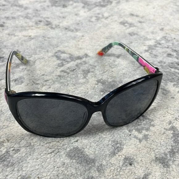 Vera Bradley VB Layla Sunglasses Flower Floral Side Black Jazzy Blooms - Picture 10 of 12